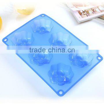 Decorative Silicone Cake Mould Lovely Flower Shaped Six Cake Mould