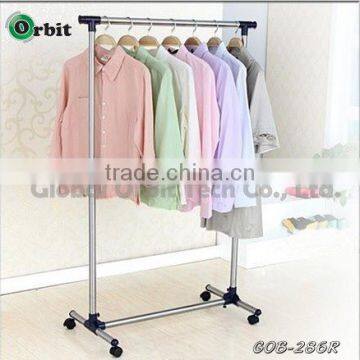 Adjustable Rolling Clothes Rack With Two Shelf photo-4