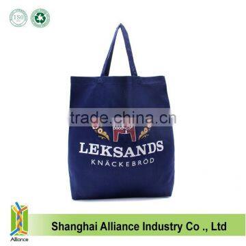 Cheap Organic Cotton Blue Tote Bag With Customed LOGO,Women Portable Cotton Shopping Bag