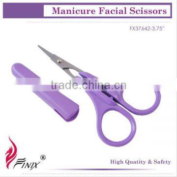 3.75" Sharp Blade Tip with Protector Cover Manicure Facial Scissors