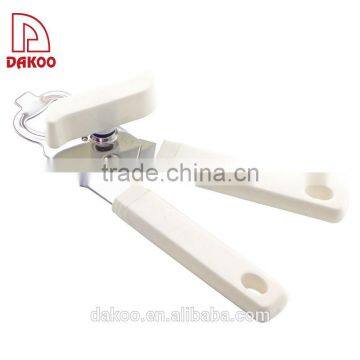 White PP Handle Can Opener With Iron Plating