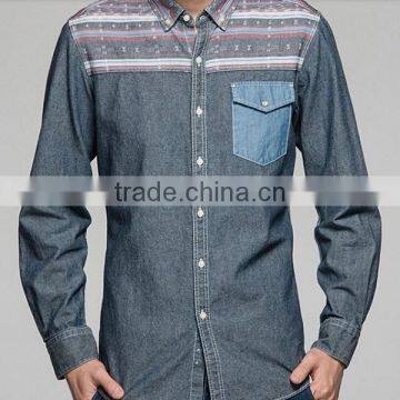 High Quality Cotton Casual Shirt Design ,latest Casual Jeans Shirt Design,mens Printing Casual Shirt 2014 New Style photo-3