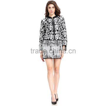 Domin Fashion Silver Yarn Embroider and Beading 2pcs Set Women's Coat photo-3