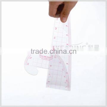 China Kearing brand 24 inch flexible sandwich line plastic garment ruler for stlying design