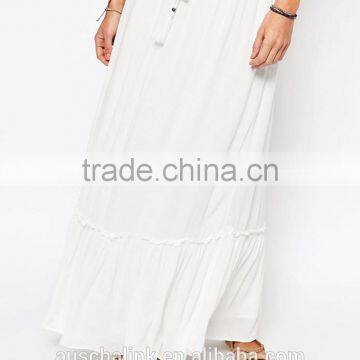 Personalized White Long Maxi Boho Skirt Models Competitive Price photo-4