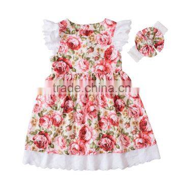 Boutique Baby Clothing Summer New Design Flower Girl Dress Baby Girl Fashion Dress With Headband photo-5