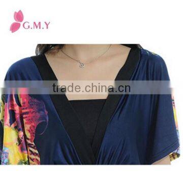 Women V-neck Cap Sleeve Empire Waist Over Sized Maxi Casual Beach Dress photo-4