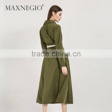 European Design Elegant Autumn Dress Women Casual Long Sleeve Dress Brand Fashion Pleated Ladies Dreses photo-4