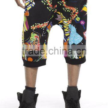 Mens wholesale casual printed jogger shorts