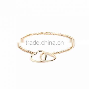 Gold Plated Designer Double Heart Bracelet photo-1
