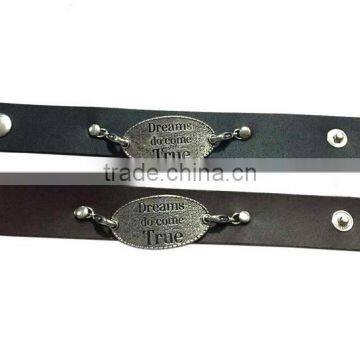 English Words Logo Bracelets,alloy Charm Leather Cuff Bracelet,unique Jewelry Gifts Bracelets photo-3