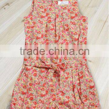 Baby girls flower printed bubble overalls cute suspenders lovely design wholesale