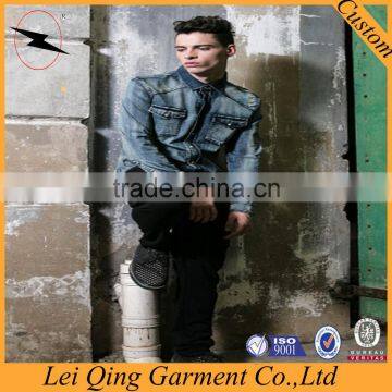 Factory Wholesale Denim Shirt Men Jeans Shirt photo-3