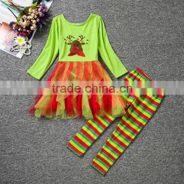 China Wholesale Children's Boutique Girl Clothing Kids Clothes Christmas Children Sets photo-3