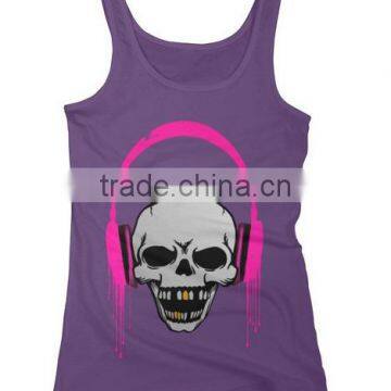 China Custom Printing 100 Cotton Stringer Tank Top Women photo-3