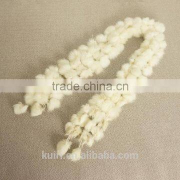 New Women Winter Real Rabbit Fur Scarf Lady Fur Scarves 100 Fur Ball Velvet Rabbit Echarpe Luxury Neck Warmer photo-4