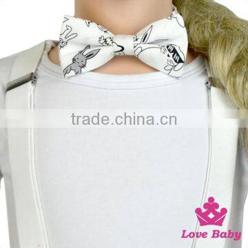 Cute Animal Cartoon Pattern Printed Fabric Children Flashing Adjustable Bow Tie For Kids photo-2