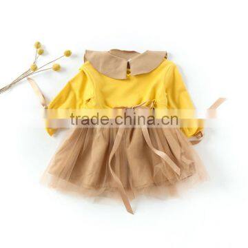 S33548W Baby Girls Grenadine Knitted Lace Dress Kids Cute Dress photo-2