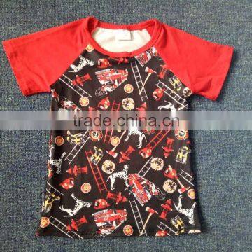 Wholesale short sleeves customize kids raglan t shirt boys icing ruffle raglan