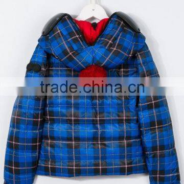 Customed Red and Blue Reversible Windproof Feather Down Puffer Jacket photo-2