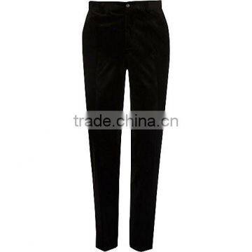 Men's Black Smart Velvet Skinny Fit Pants photo-3