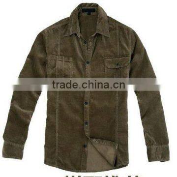 Garment Factory Bulk Clothing Long Sleeve Shirt Corduroy Men Shirt SCX0004