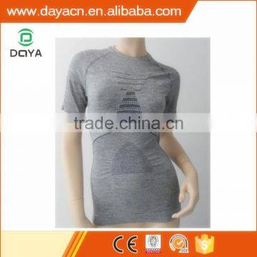 Women's Fashion Dri-fit T-shirt Seamless Jacquard Hit Color Fitness T-shirt photo-3
