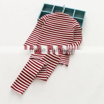 Wholesale Simple Stripe Cotton Soft Two Pieces Set Girl Pajamas photo-3