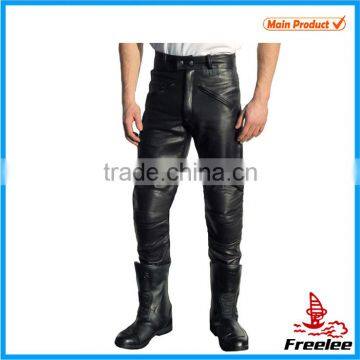 2015 Mens black leather trousers factory