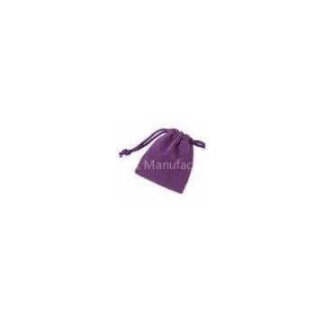 Small Purple Velvet Drawstring Gift Pouches With Logo Printing