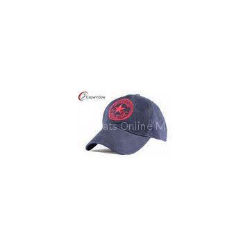 Heavy Brushed Golf Baseball Hats Velcro Strap Hats With Flat Embroidery