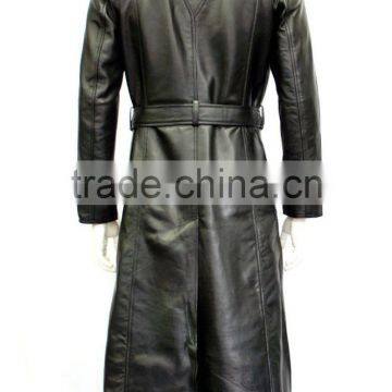 Men Leather Long Coat photo-3