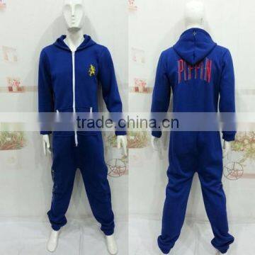 unisex custom embroidery one piece jumpsuit