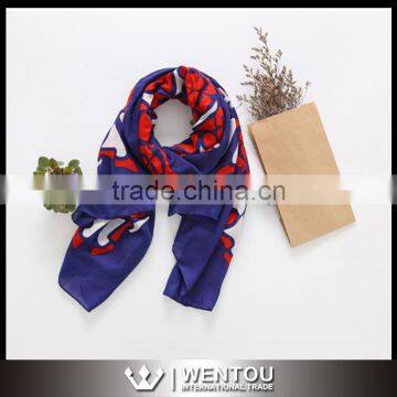 Women Soft Long Printed Rayon Twill Scarf