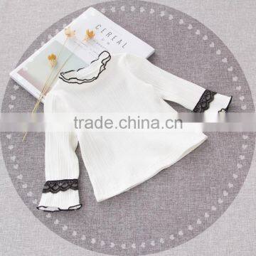 B22639A Korean Children Sweet Girls Lace Sleeve T-shirt Long Sleeve Bottoming Shirt Blouse photo-3