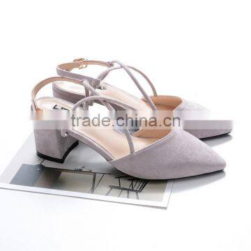 B22559A Latest design sexy bandage suede low-heeled shoes women shoes