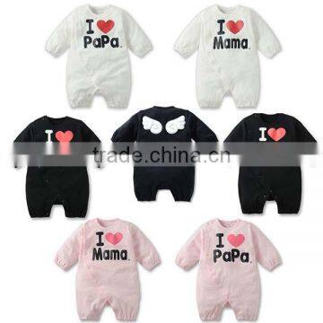 2016 autumn angel's wings loving heart long sleeve baby romper