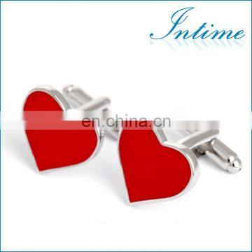 Romantic Love Heart Double Initial Cufflinks Men