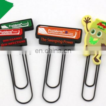 Customized logo and cartoon characters metal with rubbe bookmark