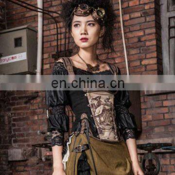 Steampunk Pilot Style Goggles With Cogwheel Screenprint Clear Glass photo-6