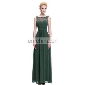 Starzz Sleeveless Chiffon Long Dark Green Formal Bridesmaid Dress ST000064-4