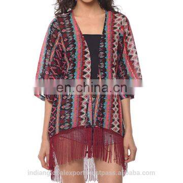 Multi Fringe Kimono Shrug for women