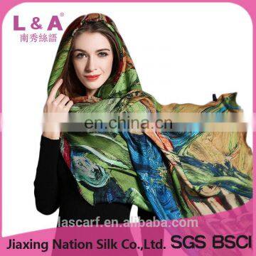 New Product Women's Abstract Digital Printing of Wool Scarf Hijab