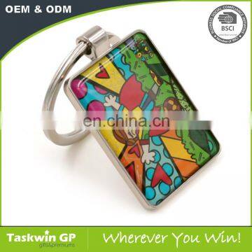 Factory Supply CMYK Printed With Epoxy Metal Keychain photo-3
