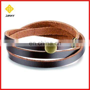 Wholesale Custom LOGO Genuine Leather Blank Leather Bracelet photo-2