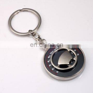 Laser Engraved Custom Car Logo Metal Steering Wheel Key Chain With Table photo-2