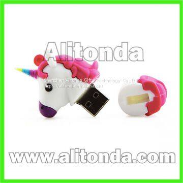 Custom Cute Fashion Cartoon Rainbow Horse Shape USB Flash Driver photo-5
