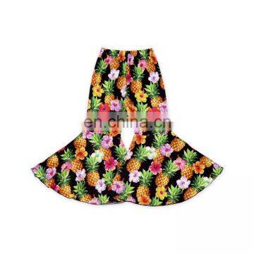 Short Sleeve Sequin Pineapple White Raglan Top and Pineapple Printed Bell Bottoms Wholesale Girl Boutique Clothing Set photo-3