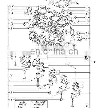 723907-01560 block assy cylinder for 4TNV106 engine parts