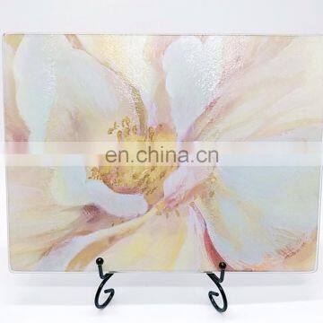 Low Price 400x300mm Clear Tempered Glass Cutting Boards for Kitchen Glass Art